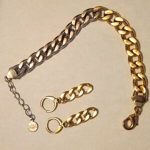 Cuban link chain set 24k plated